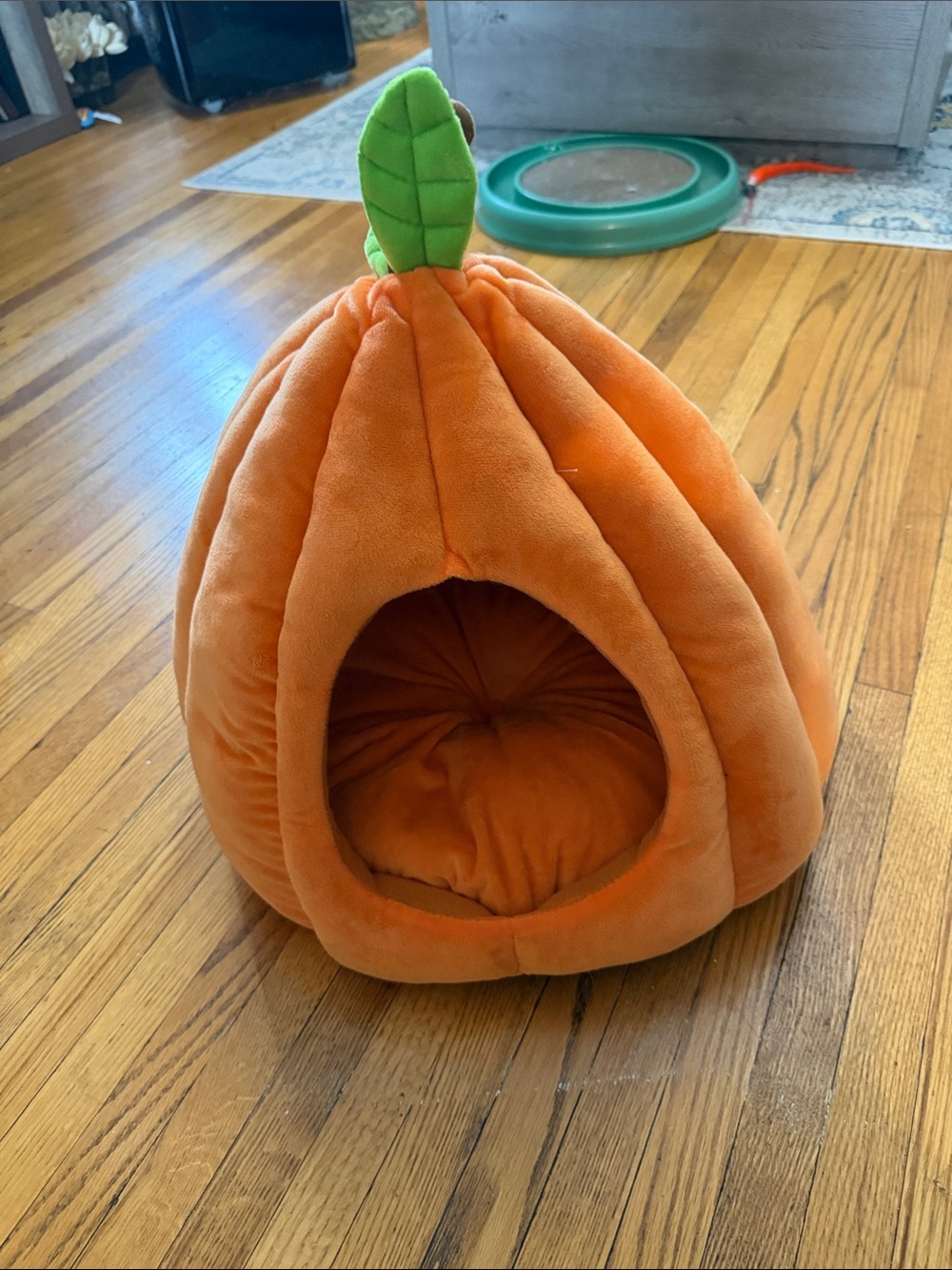 Plush Pumpkin Small Pet Bed - Orange